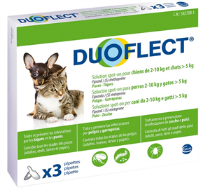Duoflect spot-on 3 pipette 0,7 ml cani 2-10 kg e gatti >5 kg