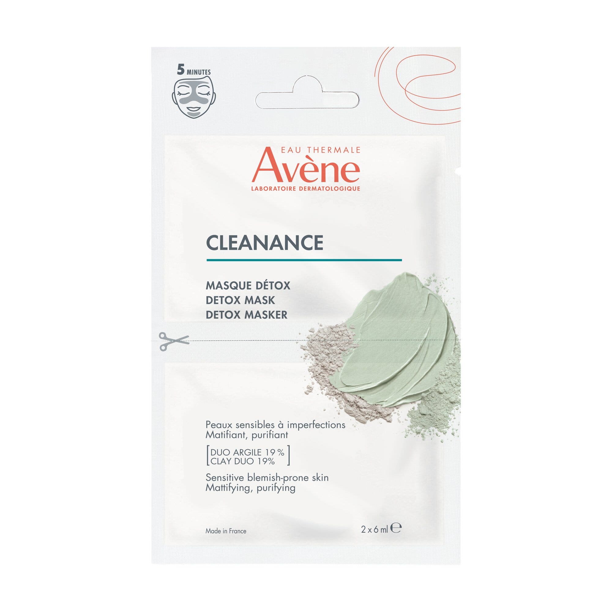 Eau thermale avène cleanance maschera detox 2x6ml