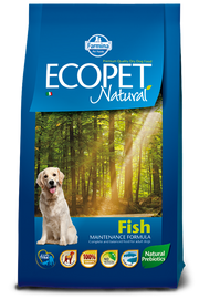 Ecopet natural fish cibo secco per cani adulti taglia media sacco 2,5kg