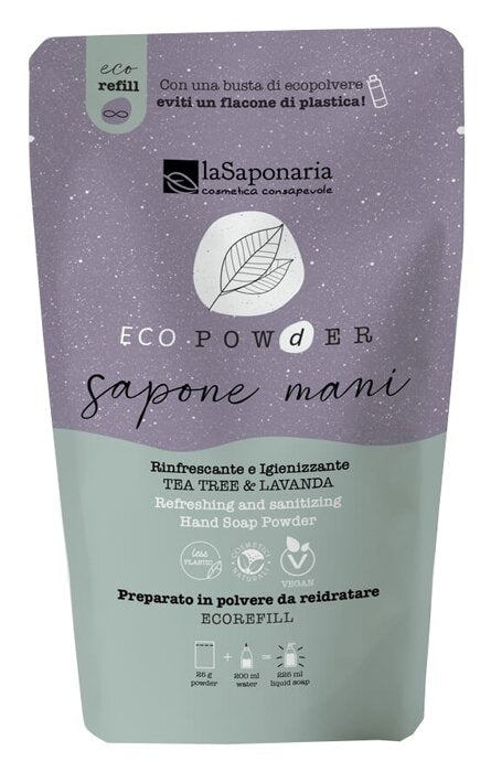 Ecopowder sapone mani igienizzante tea tree & lavanda refill 25 g