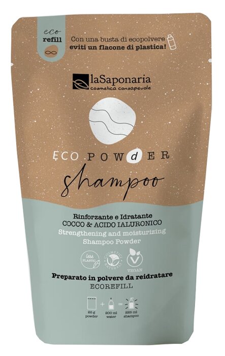 Ecopowder shampoo rinforzante cocco & acido ialuronico refill 25 g