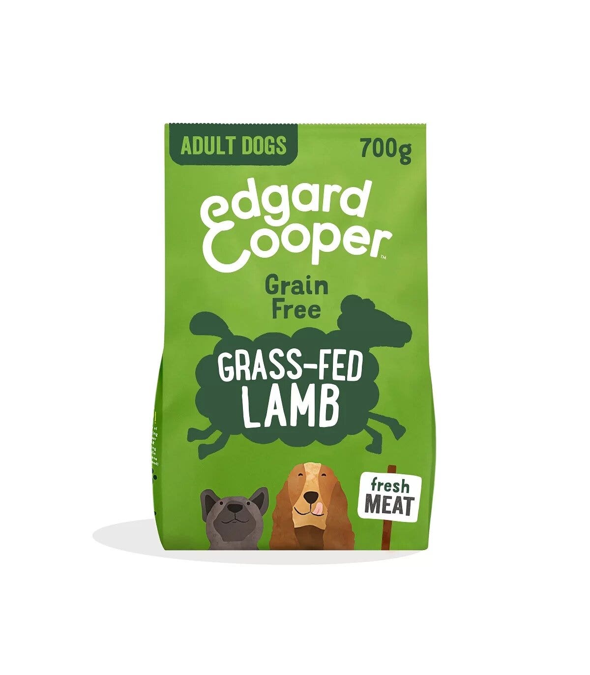 Edgard & cooper adult agnello nutrito con erba senza cereali cibo secco per cani 700g