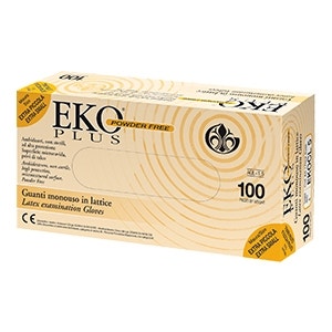 Eko plus guanto lattice superficie microruvida no talco taglia medium 100 pezzi