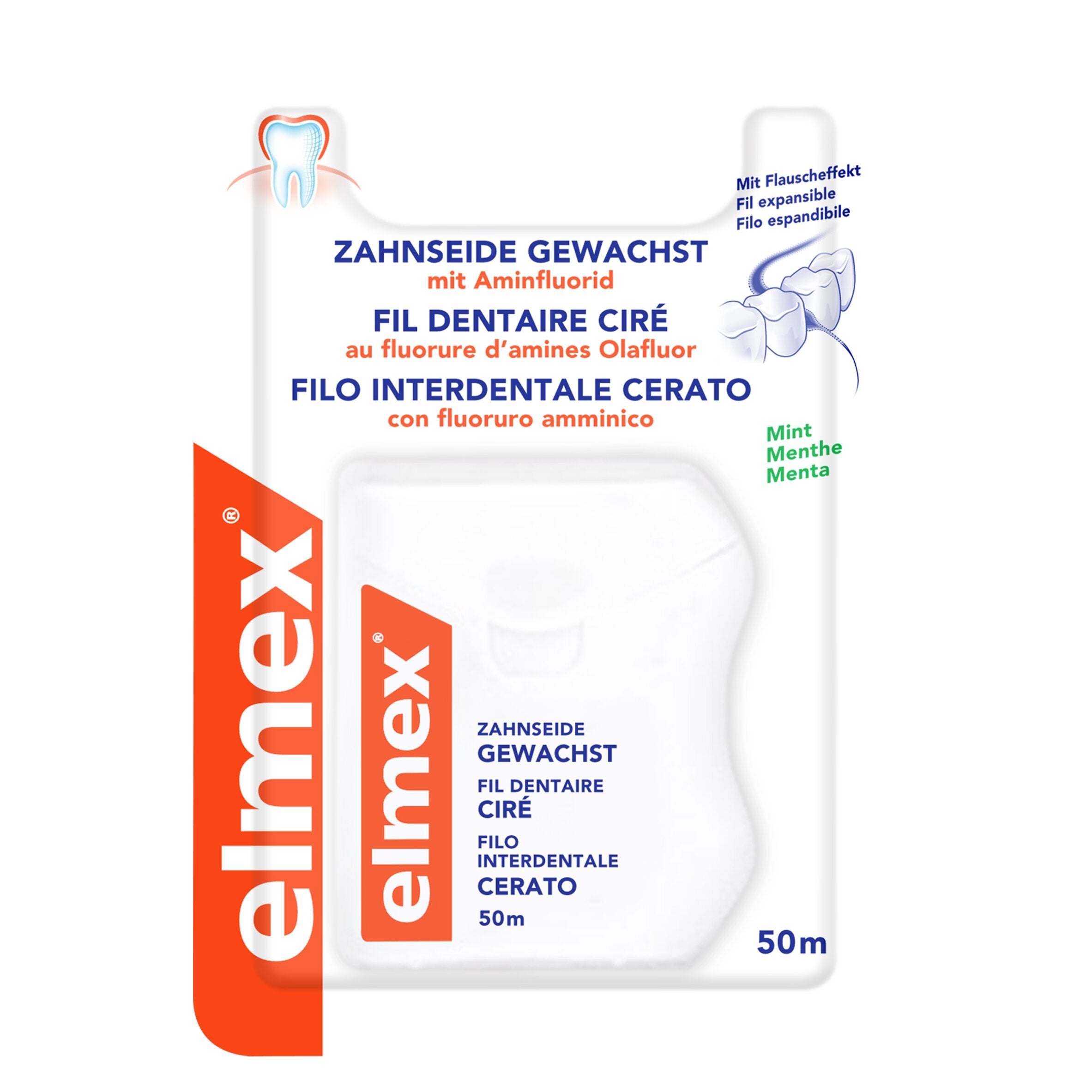 Elmex filo interdentale cerato con fluoruro amminico 50 metri