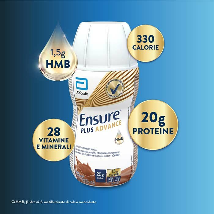 Ensure Plus Advance Integratore Gusto Cioccolato 4 x 220 ml
