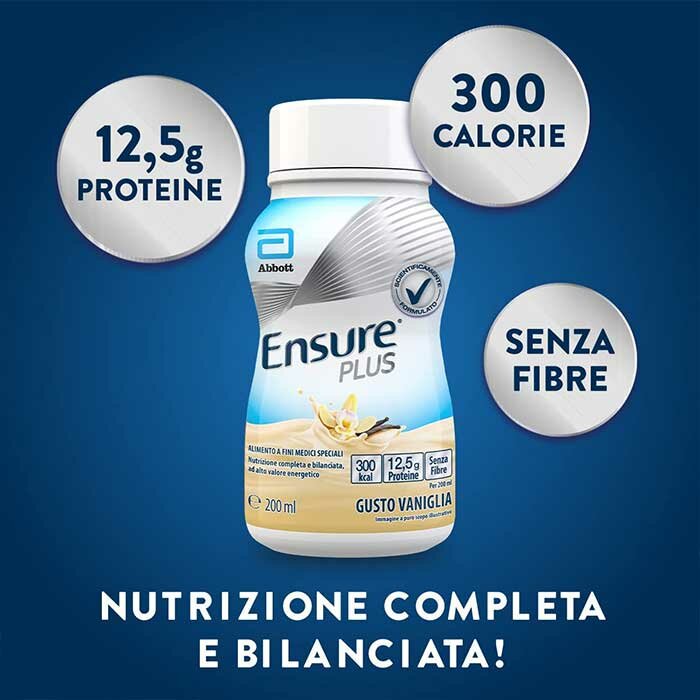 Ensure Plus Integratore Ipercalorico Gusto Vaniglia 4 x 200 ml