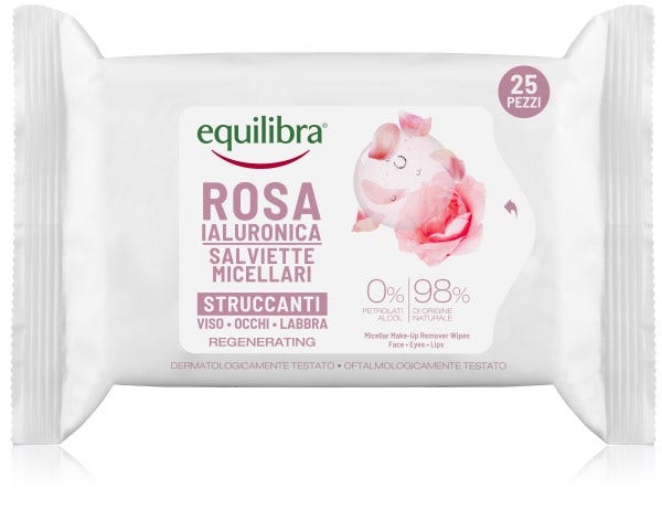Equilibra rosa ialuronica salviette micellari struccanti 25 pezzi