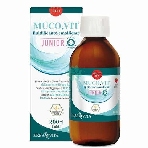 Erba Vita MucoVit Fluido Fluidificante Emolliente Junior 200ml