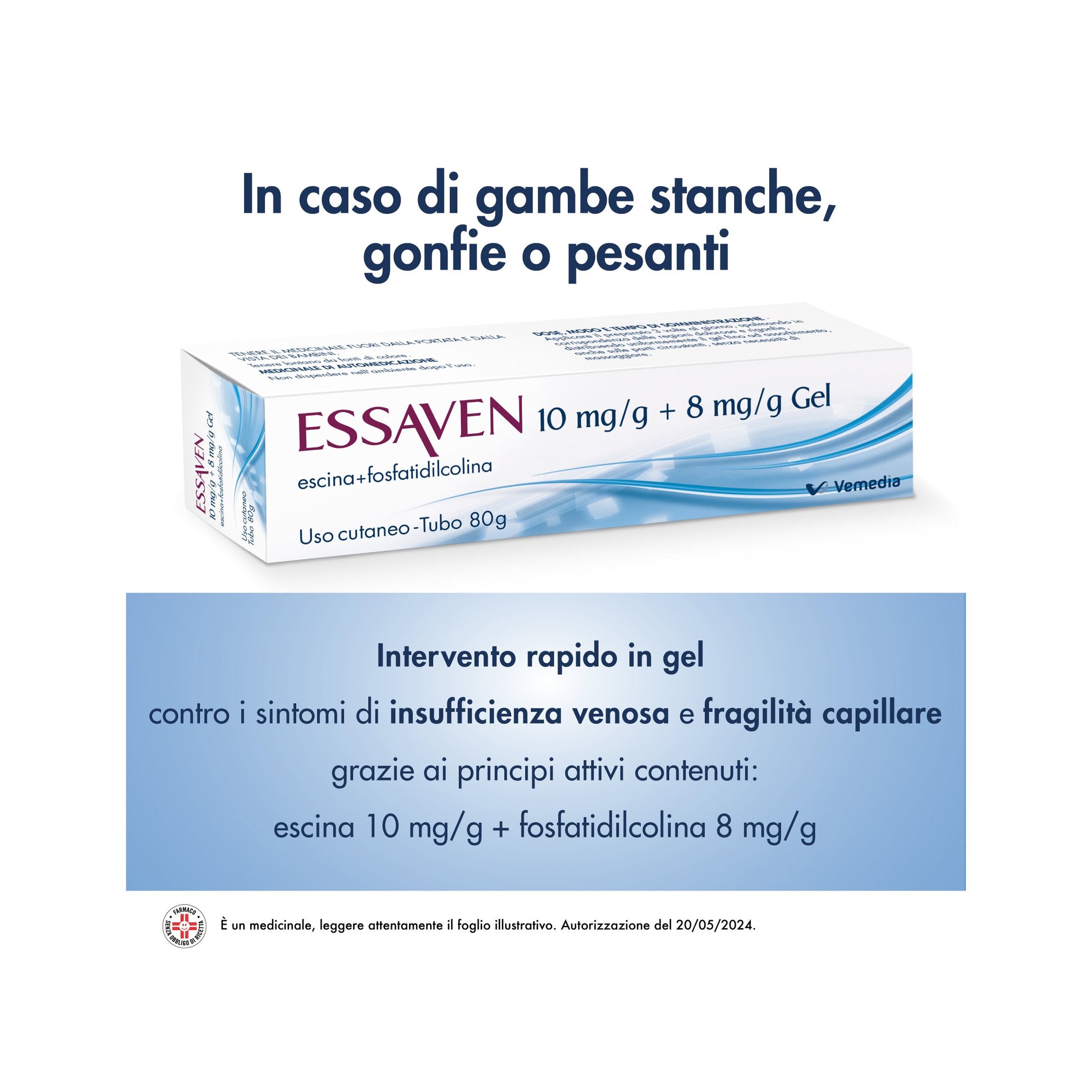 Essaven 10 mg/g + 8 mg/g Gel Escina 80 g