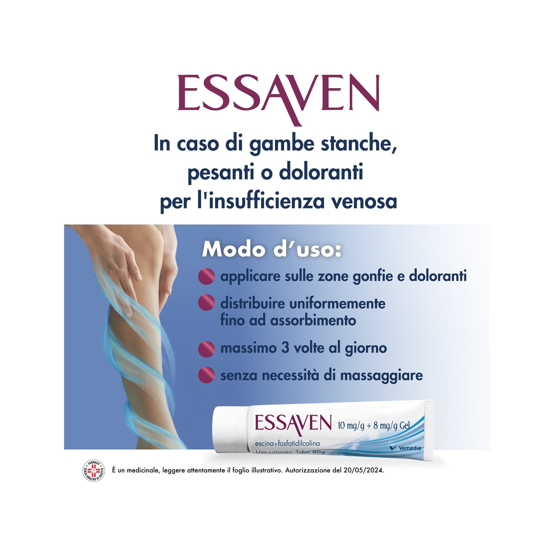 Essaven 10 mg/g + 8 mg/g Gel Escina 80 g