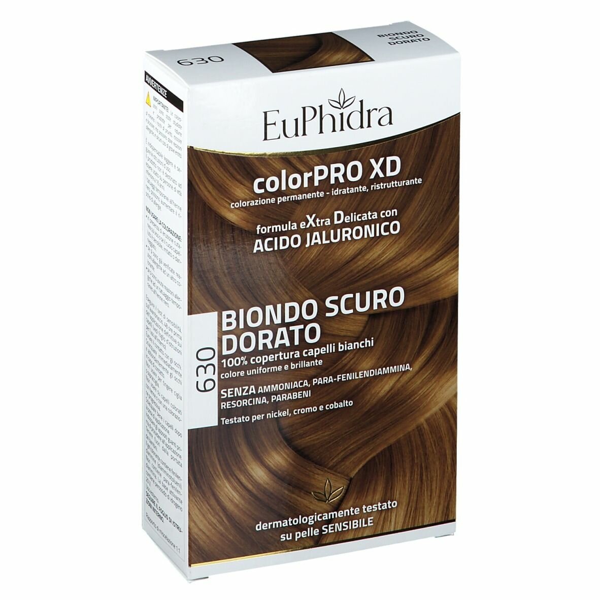 Euphidra colorpro xd 630 biondo scuro dorato gel colorante capelli in flacone + attivante + balsamo + guanti
