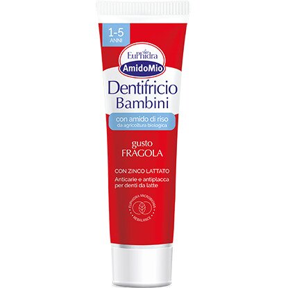 Euphidra Dentifricio Anticarie e Antiplacca per Denti da Latte Gusto Fragola 50 ml
