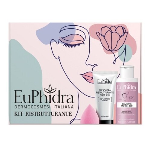 Euphidra kit ristrutturante 1 maschera ristrutturante + 1 mini lozione micellare + 1 drop make up