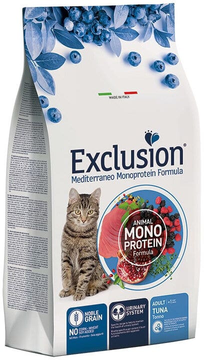 Exclusion mediterraneo monoprotein noble grain crocchette tonno gatti adulti sacco 1,5kg