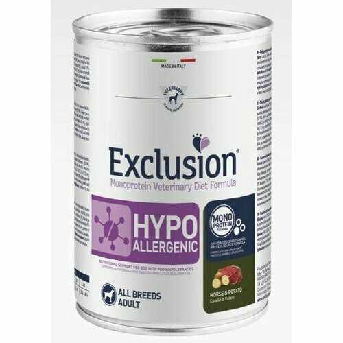 Exclusion Mono Protein per Cane Gusto Cavallo e Patate 400g