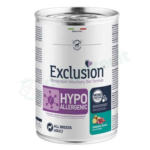 Exclusion Mono Protein per Cane Gusto Cervo e Patate 400g