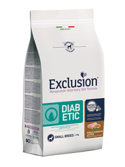 Exclusion monoprotein veterinary diet formula diabetic suino/sorgo/piselli per cani adulti taglia piccola sacco 2kg