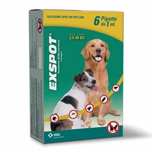 Exspot spot-on soluzione 6 pipette 1 ml 715 mg/ml cani