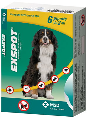 Exspot spot-on soluzione 6 pipette 2 ml 715 mg/ml cani