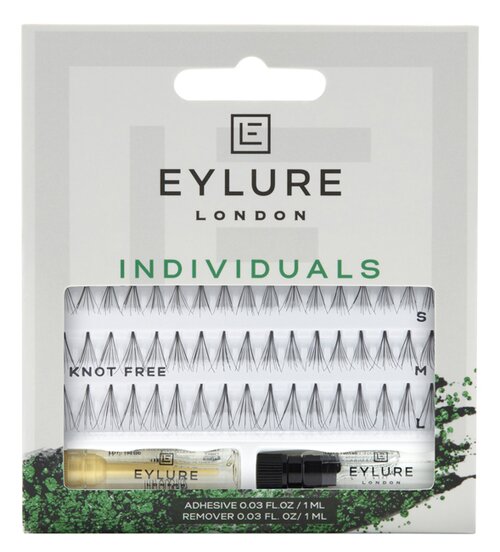 Eylure ciglia individuali combo s/m/l senza nodino + 1 colla + 1 remover