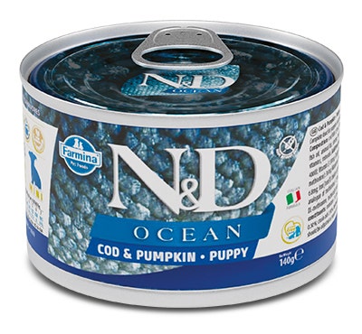 Farmina n&d ocean merluzzo e zucca cani cuccioli 140g