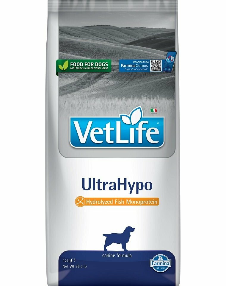 Farmina Vet Life Cane Ultrahypo per Soggetti Allergici 12 Kg
