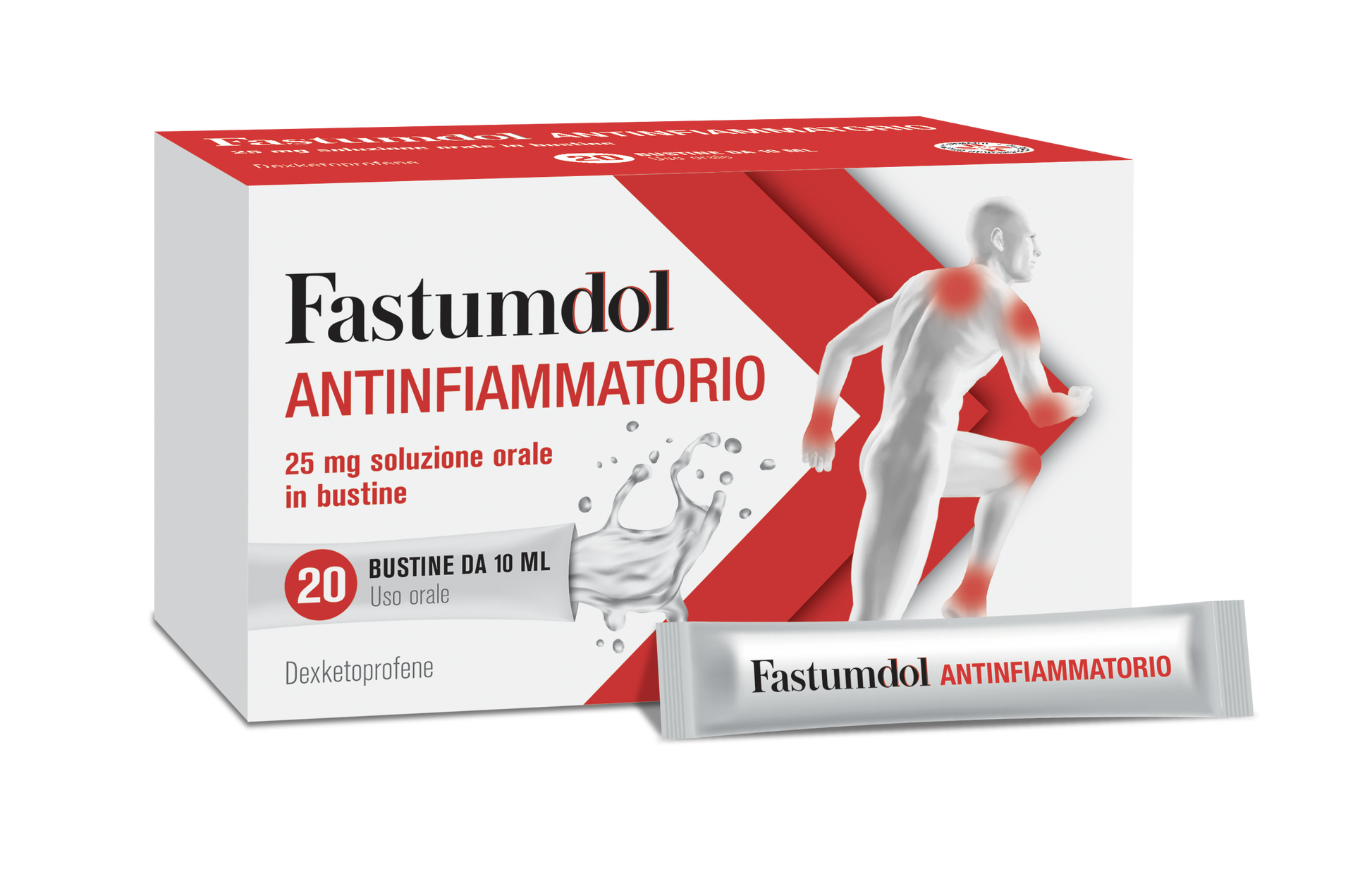 Fastumdol antinfiammatoria 25 mg soluzione orale in bustina 20 bustine in pl/al/ldpe