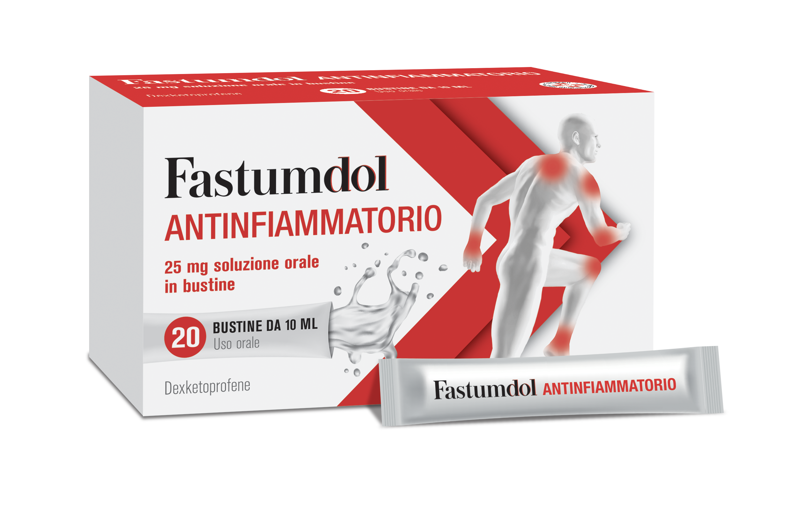 Fastumdol antinfiammatoria 25 mg soluzione orale in bustina 20 bustine in pl/al/ldpe