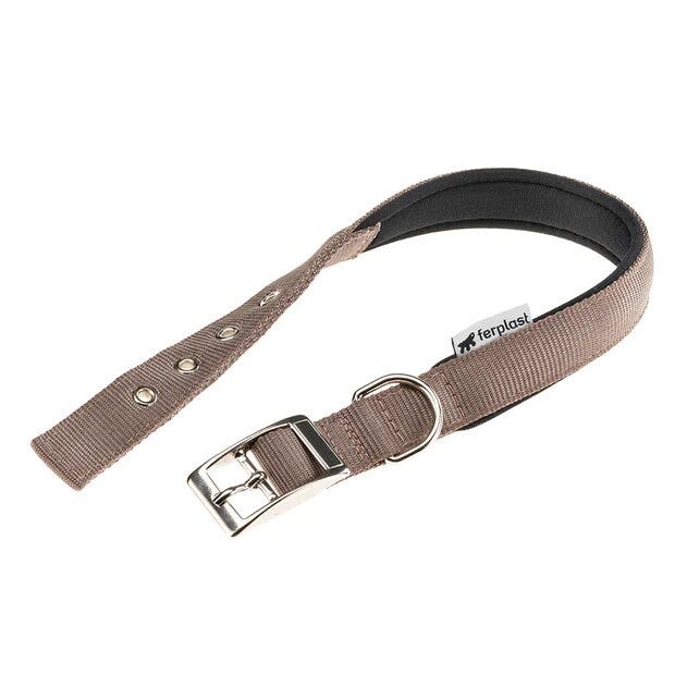 Ferplast daytona c collare in nylon con soffice imbottitura marrone per cani c25/53