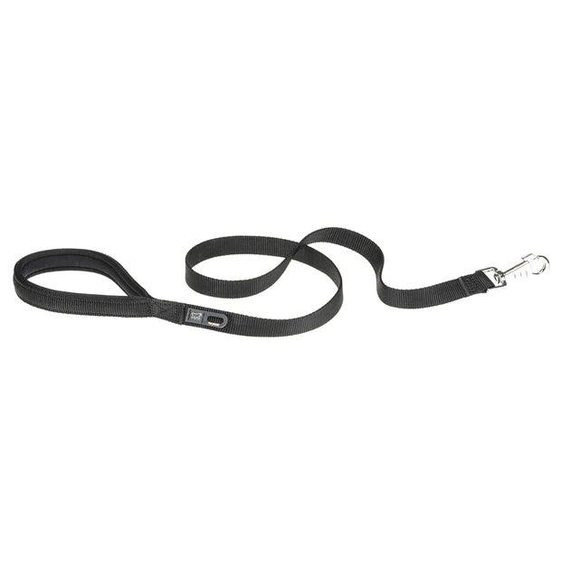 Ferplast daytona g guinzaglio in nylon impugnatura imbottita e porta sacchetti igienici nero per cani g25/120