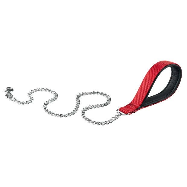 Ferplast daytona guinzaglio corto in nylon con impugnatura imbottita rosso per cani gm25/100