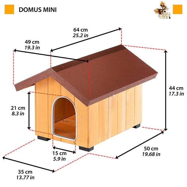 Ferplast domus cuccia in legno di pino nordico mini