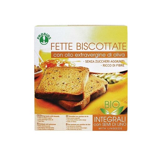 Fette biscottate integrali ai semi di lino senza zucchero 270 g
