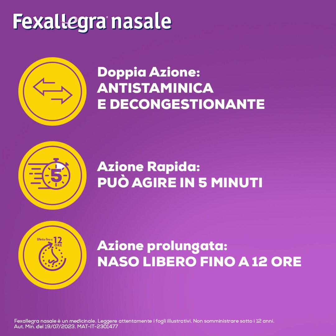 Fexallegra Nasale Antistaminico Decongestionante per Sintomi Allergia 10ml