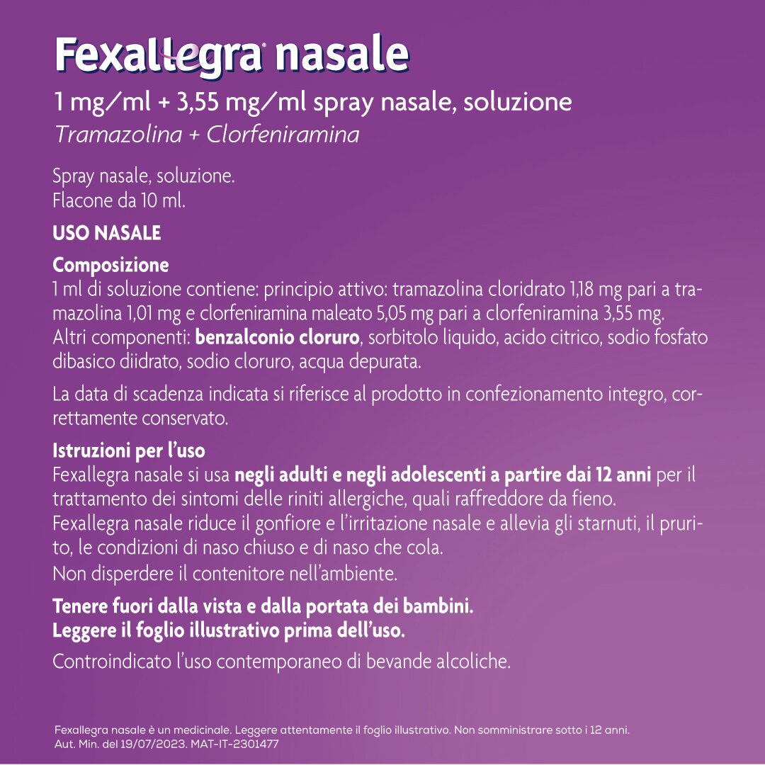 Fexallegra Nasale Antistaminico Decongestionante per Sintomi Allergia 10ml