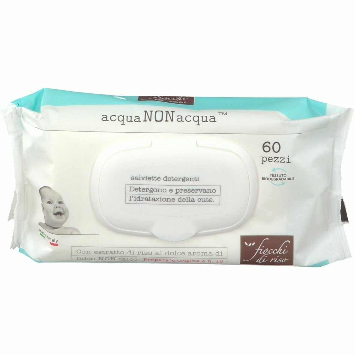 Fiocchi di riso acqua non acqua salviette detergenti 60 pezzi