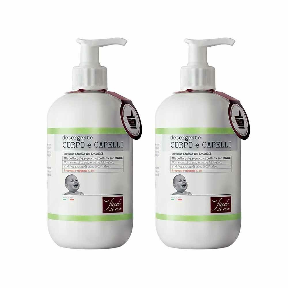 Fiocchi di riso detergente talco corpo/capelli 2x400ml