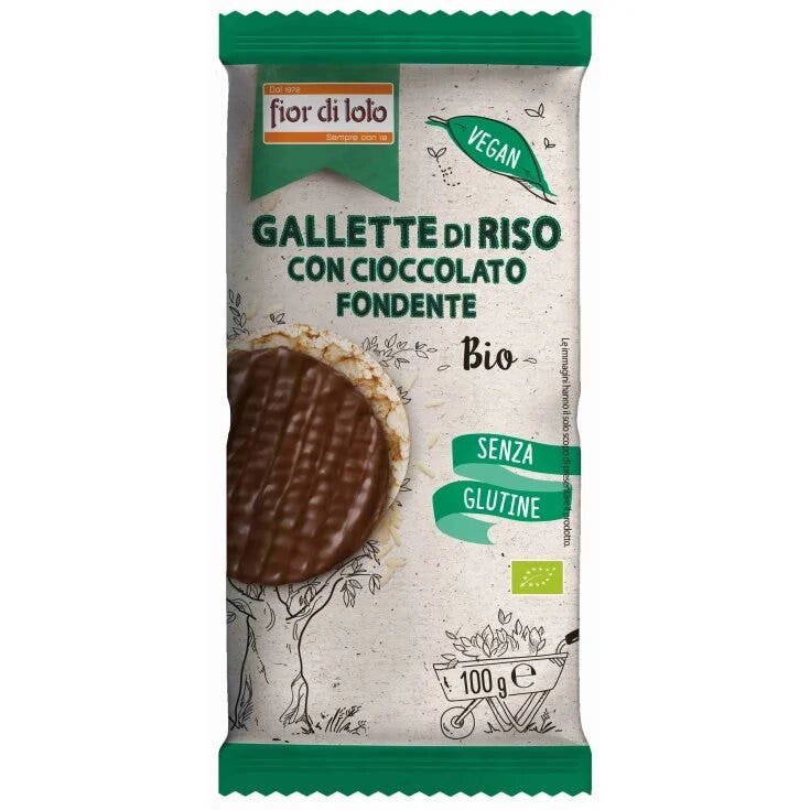 Fior di loto gallette di riso con cioccolato fondente 100g