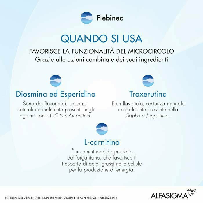Flebinec Integratore Alimentare Tono Venoso Drenaggio Linfatico 14 Bustine