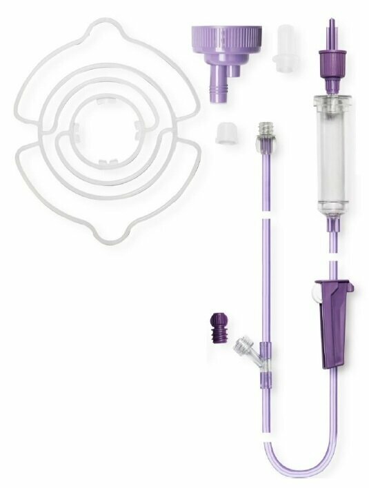 Flocare deflussore preriempito + bottiglie a gravita'