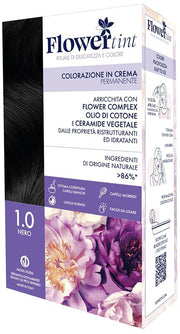 Flowertint colorazione in crema permanente 1,0 nero
