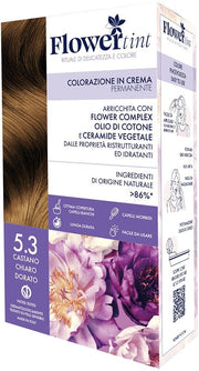 Flowertint colorazione in crema permanente 5,3 castano chiaro freddo
