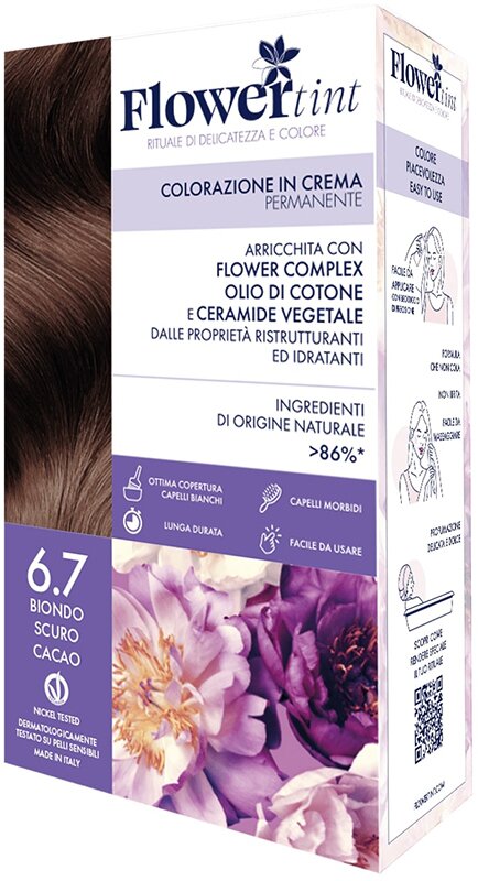Flowertint colorazione in crema permanente 6,7 biondo scuro cacao