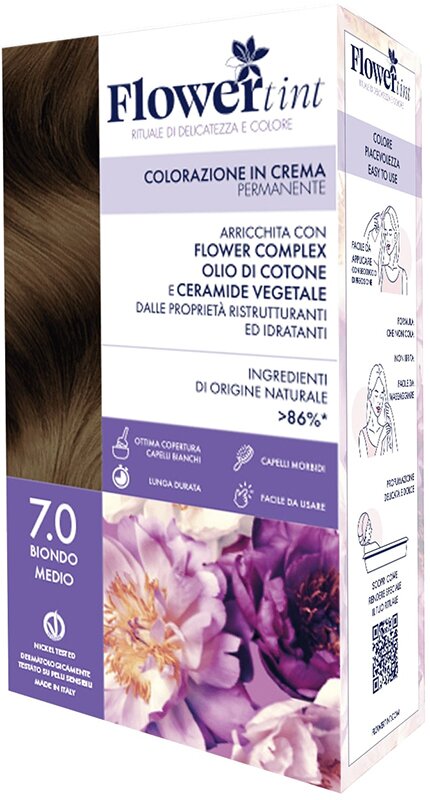 Flowertint colorazione in crema permanente 7,0 biondo medio