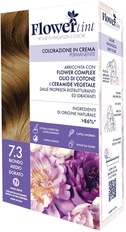 Flowertint colorazione in crema permanente 7,3 biondo medio dorato