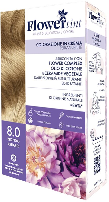 Flowertint colorazione in crema permanente 8,0 biondo chiaro