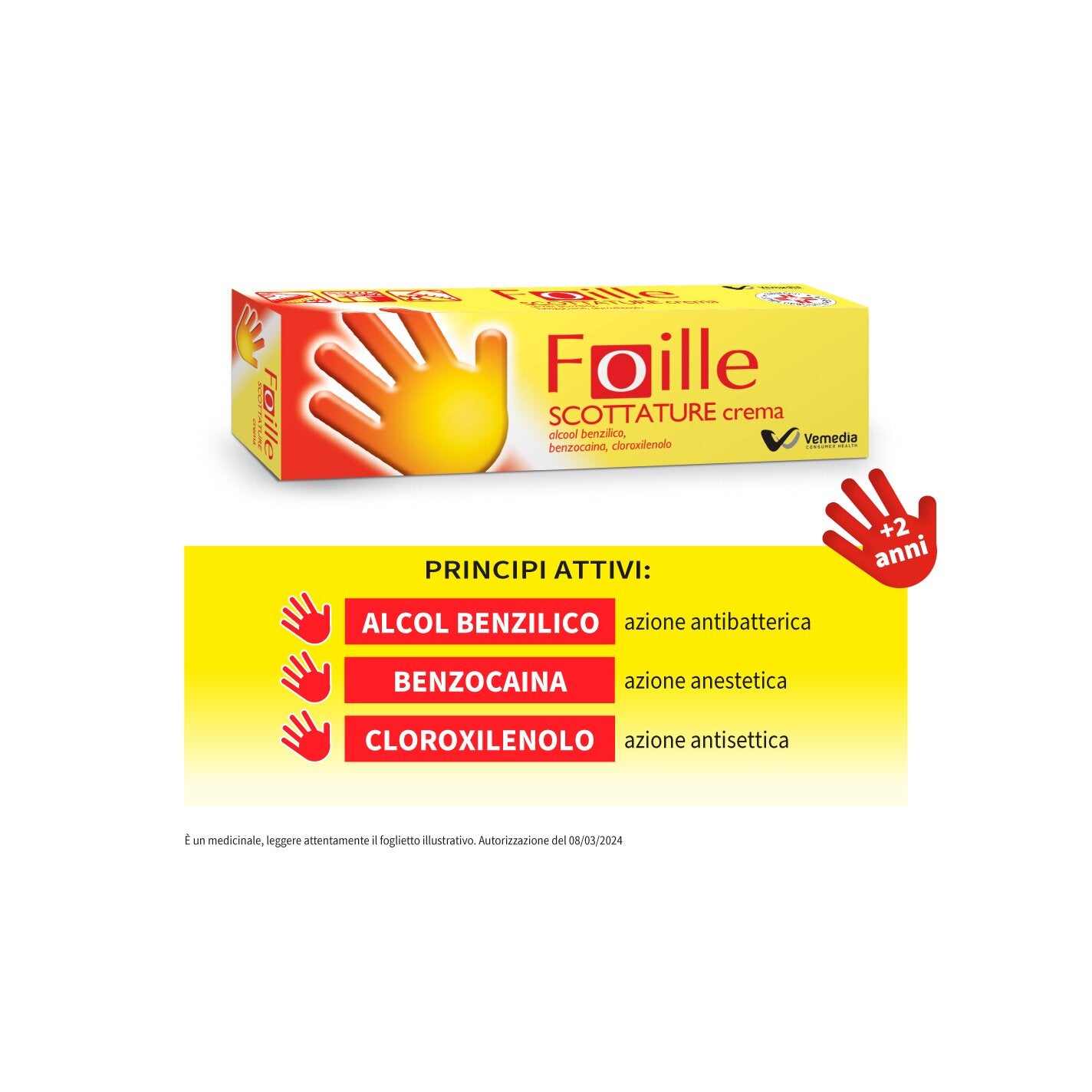 Foille Scottature Crema Antiscottatura Benzocaina Cloroxilenolo 29,5g