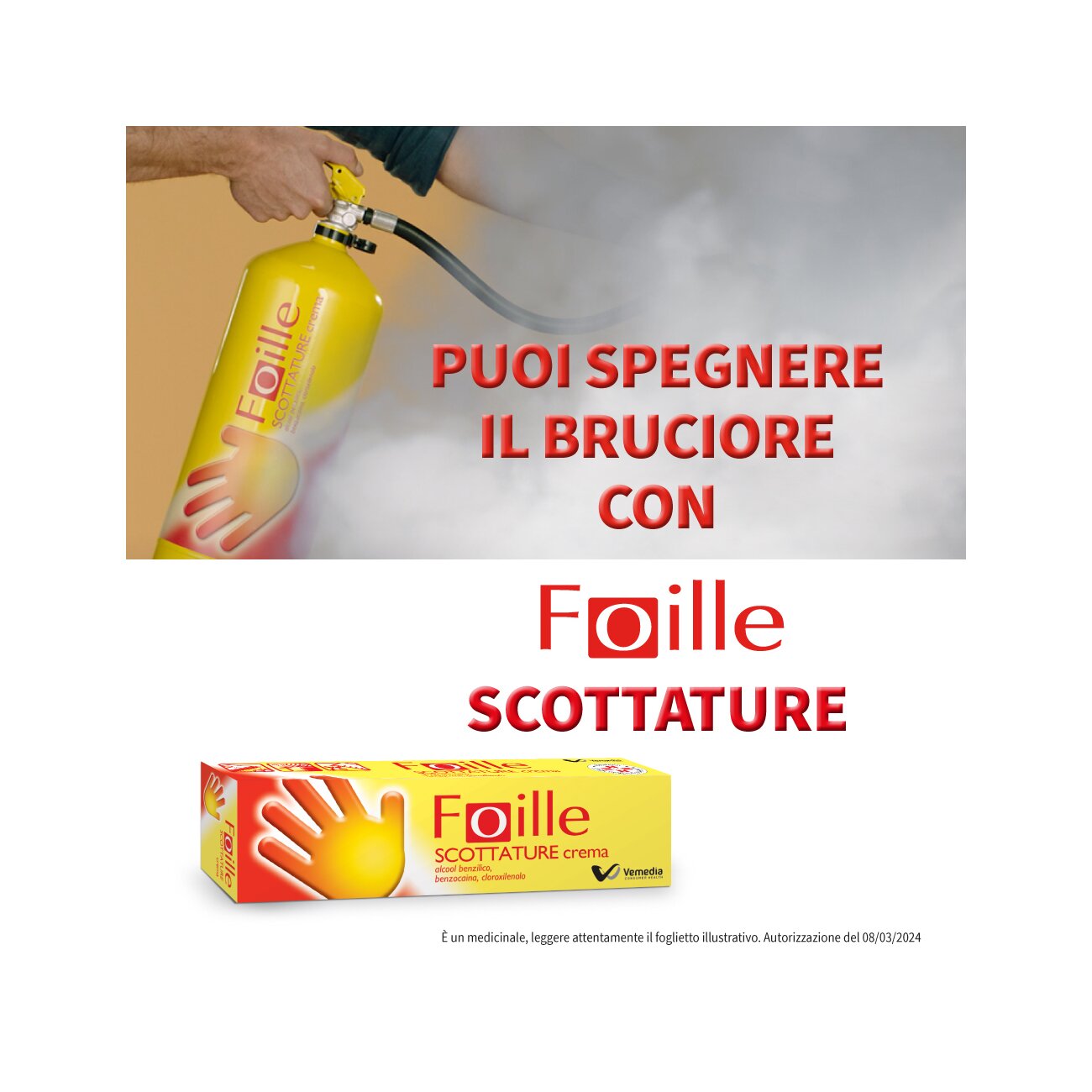 Foille Scottature Crema Antiscottatura Benzocaina Cloroxilenolo 29,5g