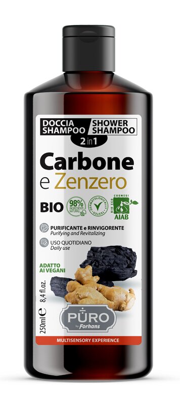 Forhans puro shampoo doccia carbone & zenzero 250 ml