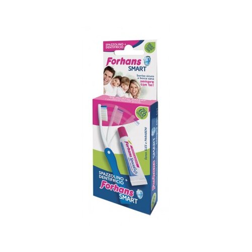 Forhans smart kit igiene orale spazzolino pieghevole + dentifricio 12 ml